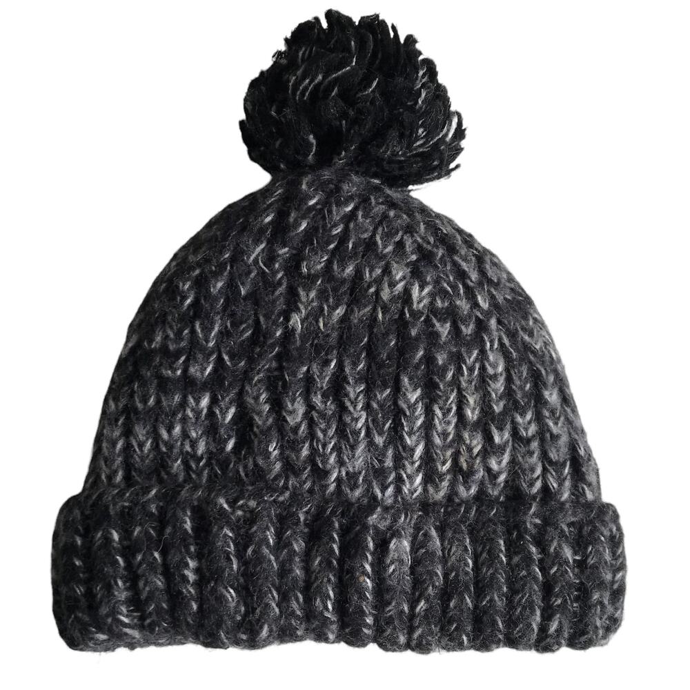 Wonderful Girl Chunky Knit Winter Hat Pom Pom Marled Ribbed Beanie Apres Ski Cap - Picture 2 of 7